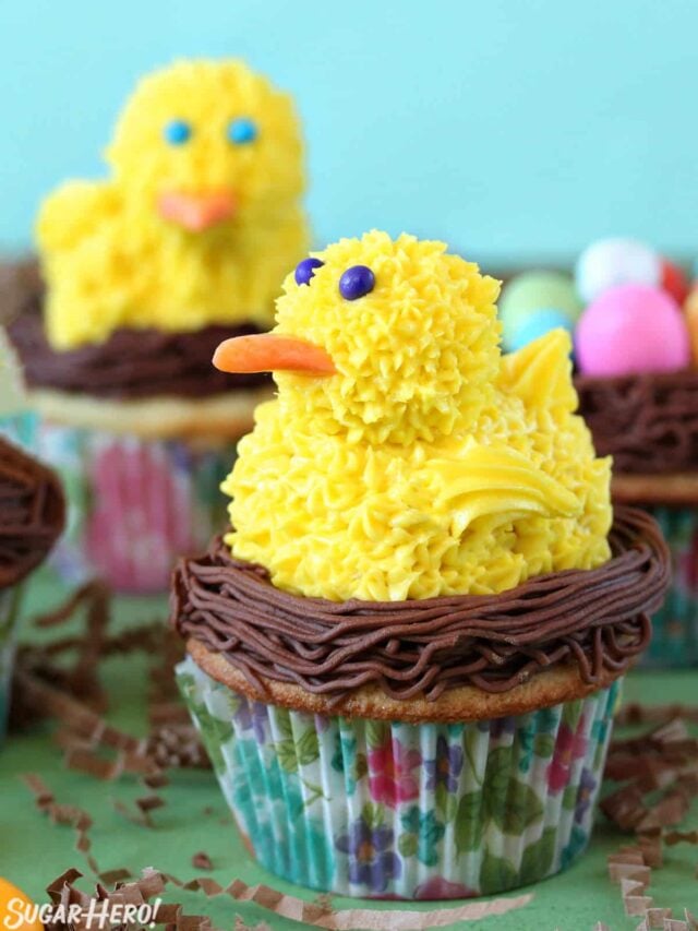 The CUTEST Spring Chick Cupcakes