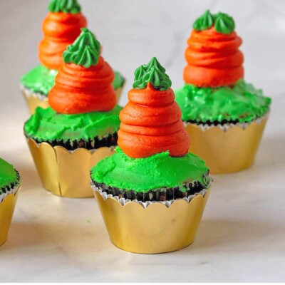4 Easter Carrot Cupcakes for Easter Cupcake Round up.
