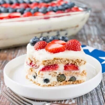 4th of July Icebox Cake for the 4th of July Dessert Recipes and Ideas Round Up.