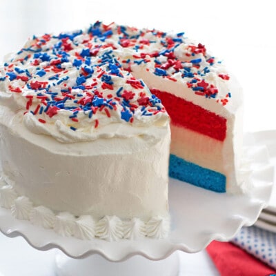 Red, White and Blue Ice Cream Cake for the 4th of July Dessert Recipes and Ideas Round Up.