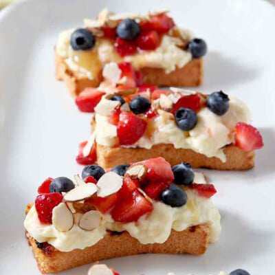 Sweet Strawberry Bruschetta for the 4th of July Dessert Recipes and Ideas Round Up.