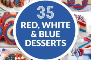 Collage of 14 July 4th desserts, with text overlay for Pinterest.