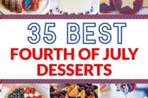 Collage of 12 July 4th desserts, with text overlay for Pinterest.