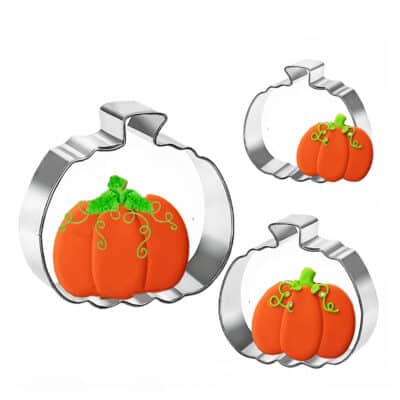 Three pumpkin cookie cutters