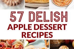 12-photo collage of different apple desserts with text overlay for Pinterest.