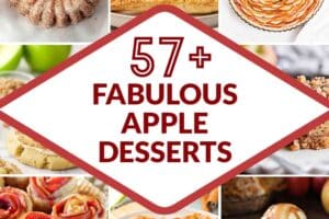 14-photo collage of different apple desserts with text overlay for Pinterest.