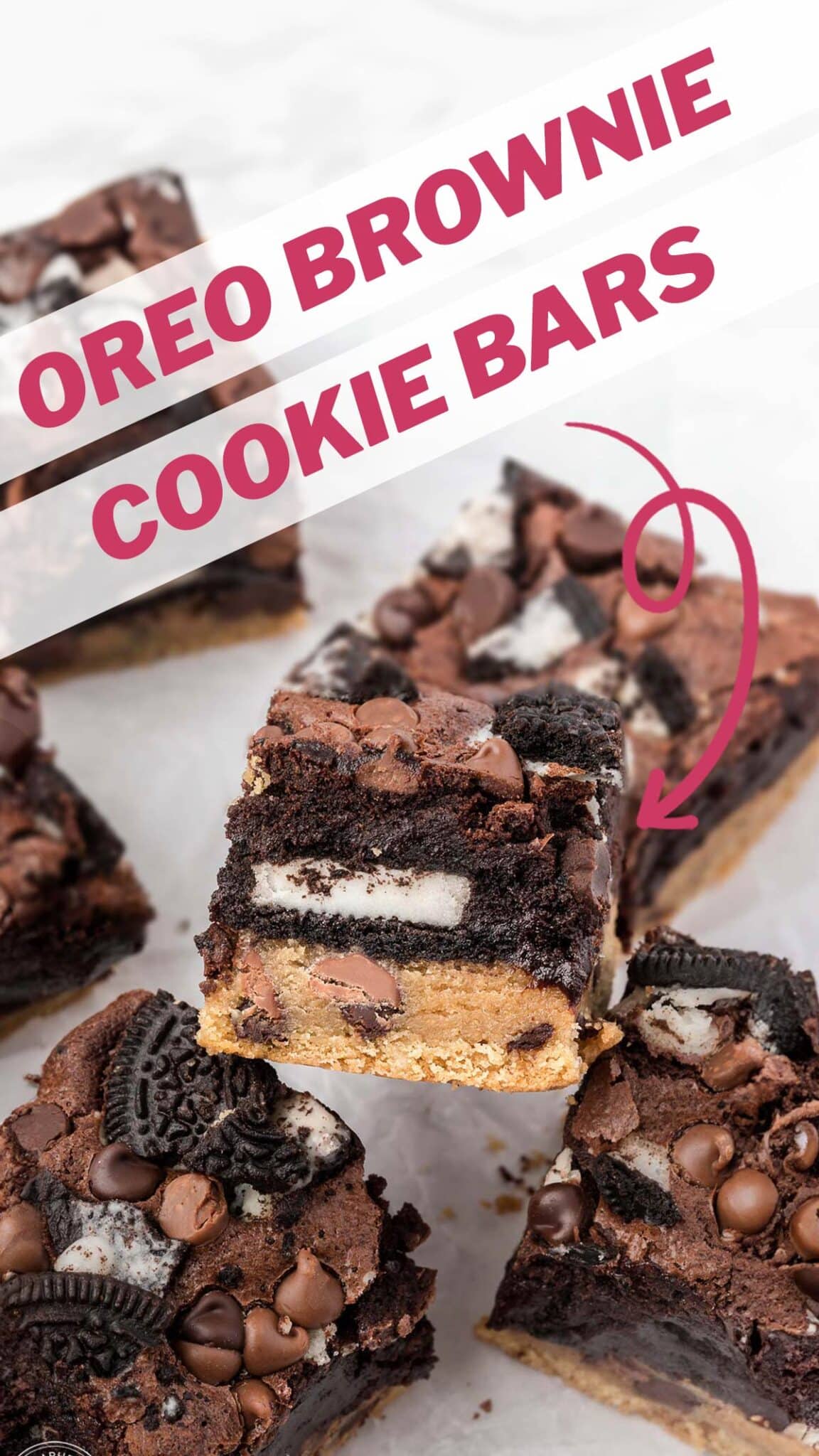 Picture of Oreo Brookies with text overlay for Pinterest.