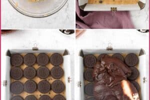 Six photo collage showing how to make Oreo Brookies, with text overlay for Pinterest.