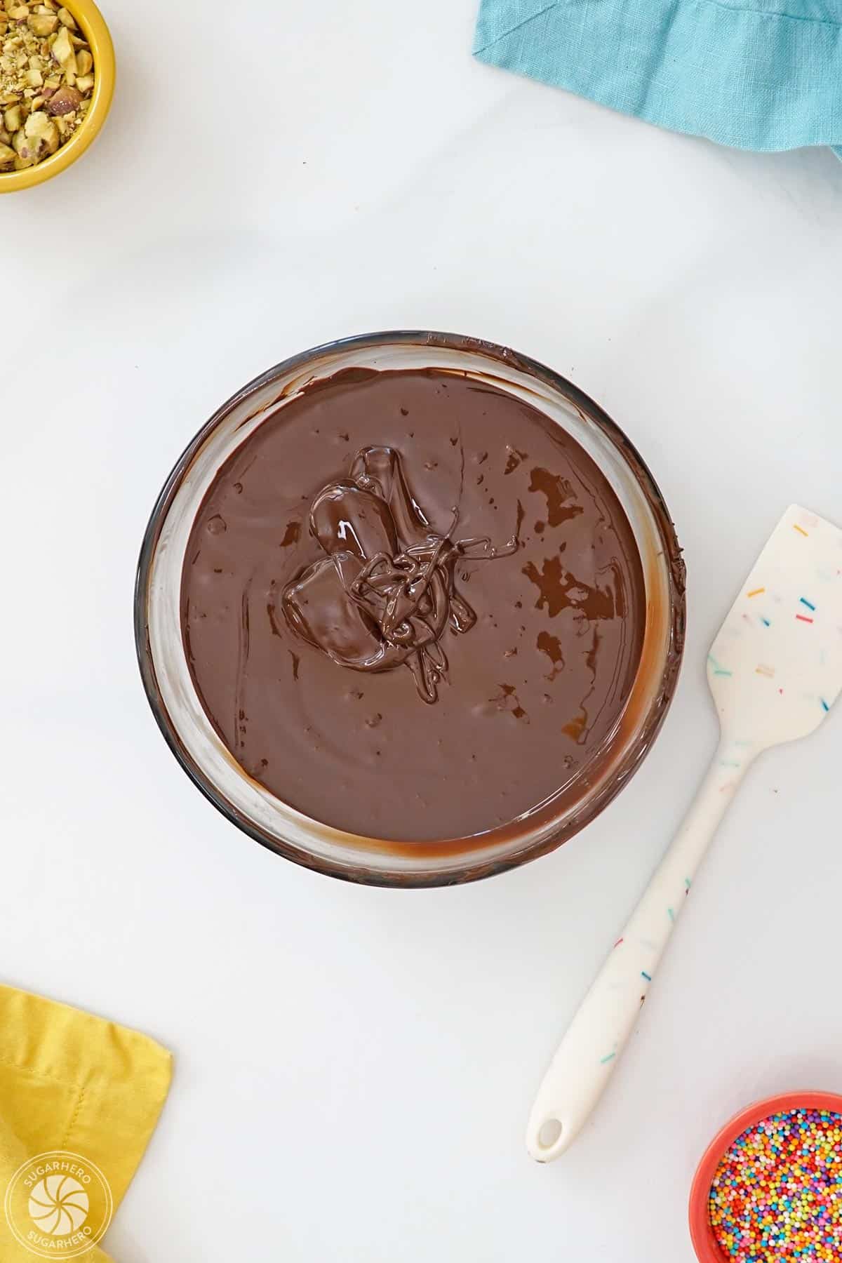 A bowl of warm chocolate.
