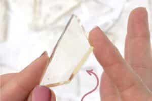 A picture of edible sugar glass with text overlay for Pinterest.