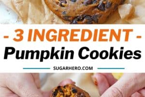 Two images of pumpkin chocolate chip cookies with text overlay for Pinterest.
