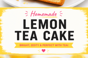 Picture of a loaf of lemon bread, with text overlay for Pinterest.